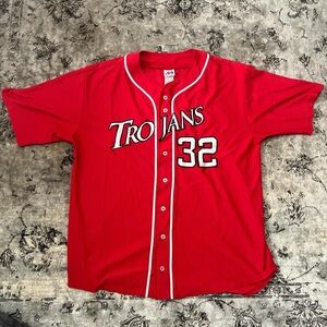 Red Trojans Baseball Jersey
